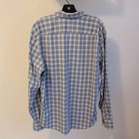 Untuckit Burkin Regular Fit Navy Plaid Button Down Shirt - Picture 2 of 7